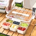 Aokelily Divided Serving Tray with Lid and Handle,Snackle Box ...