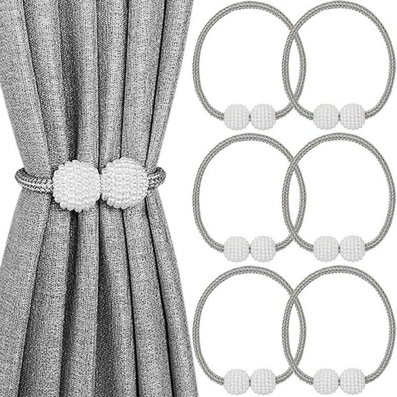 Aokelily Magnetic Curtain Tiebacks 6 Pack,Curtain Tiebacks Buckles Holdbacks Holders Hooks Clip for Home Bedroom Office Decorative Curtain