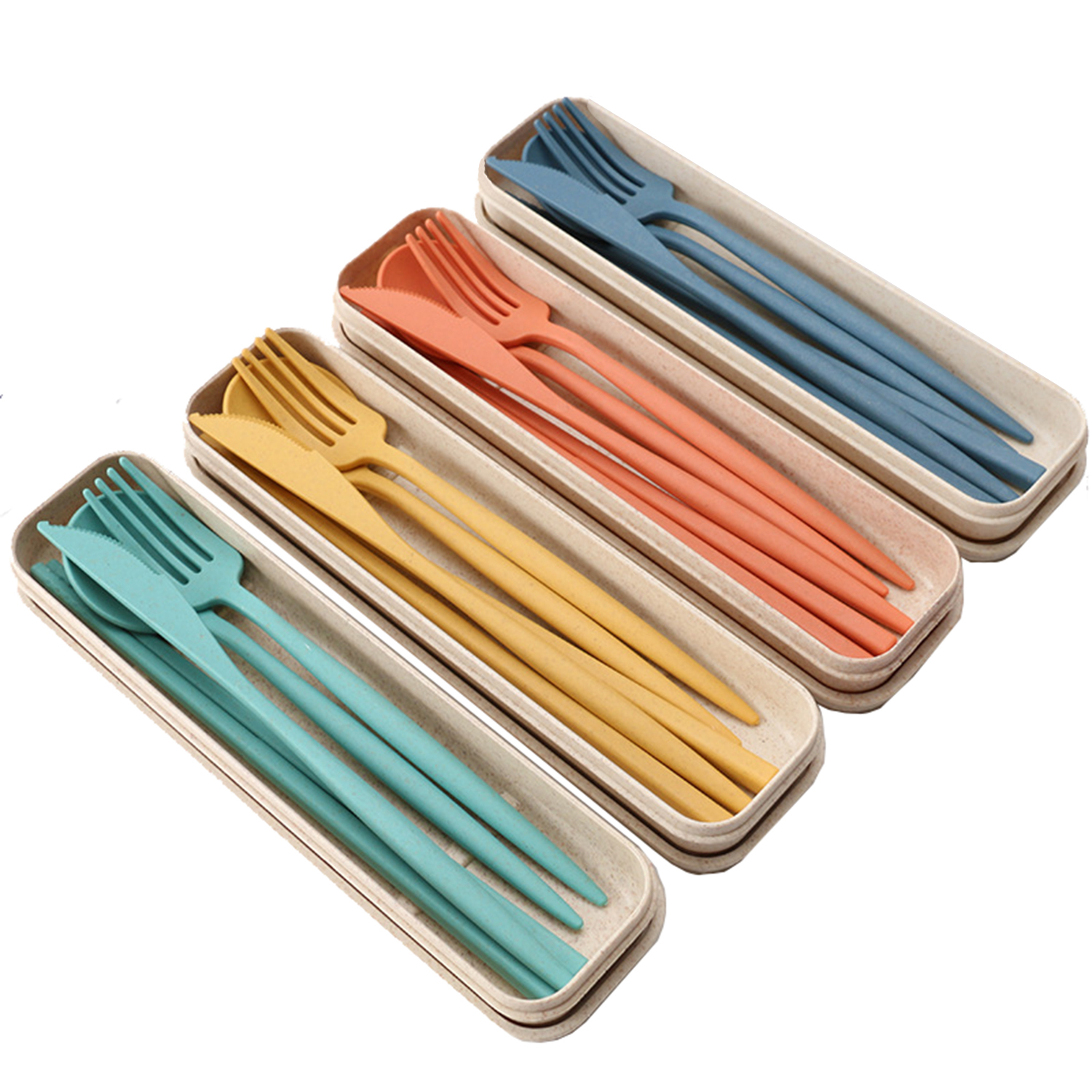 Kpop BTS Bangtan Boys Travel Camping Cutlery Set Portable Lunch Utensils Set with Case and