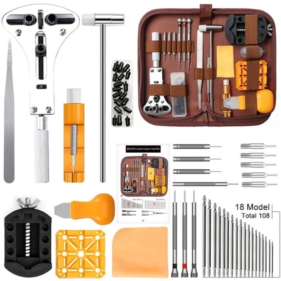 Aokelily 168pcs Watch Repair Kit, Watch Link Removal Tool, Watch Band Adjustment, Including Watch Back Case Opener, Spring Bar, Operation Manual, Suitable for Battery Replacement