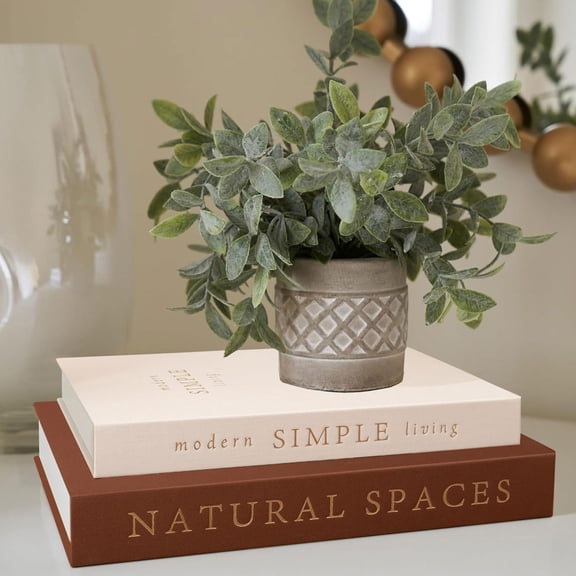 Aokeyee Decorative Books Storage Boxes Set of 2 Linen Fabric Textured Faux Books for Coffee Table Bookshelf Home Decor Photo Organization