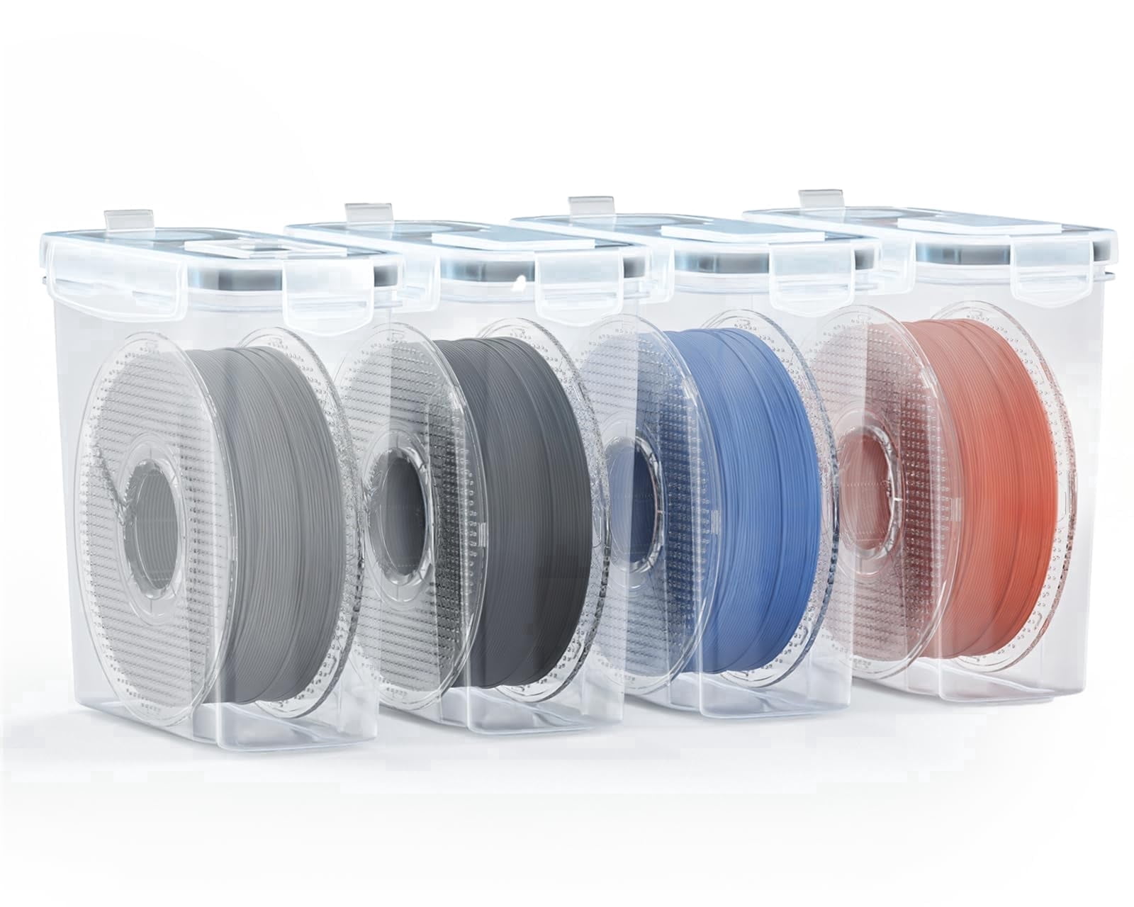 Aokeyee Filament Storage Box 4 Pack Filaments Container for 3D Printing Filament Sealing and Protection with Label Water-Proof and Dust-Proof 4.0L