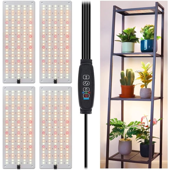 Aoksun 11.8" 20W LED Dimmable Indoor Grow Lights, 5000K (4 Count)