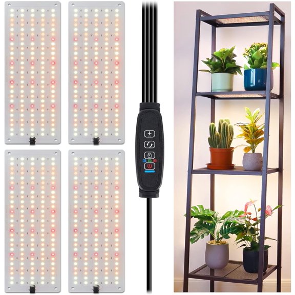 Aoksun 11.8" 20W LED Dimmable Indoor Grow Lights, 5000K (4 Count)