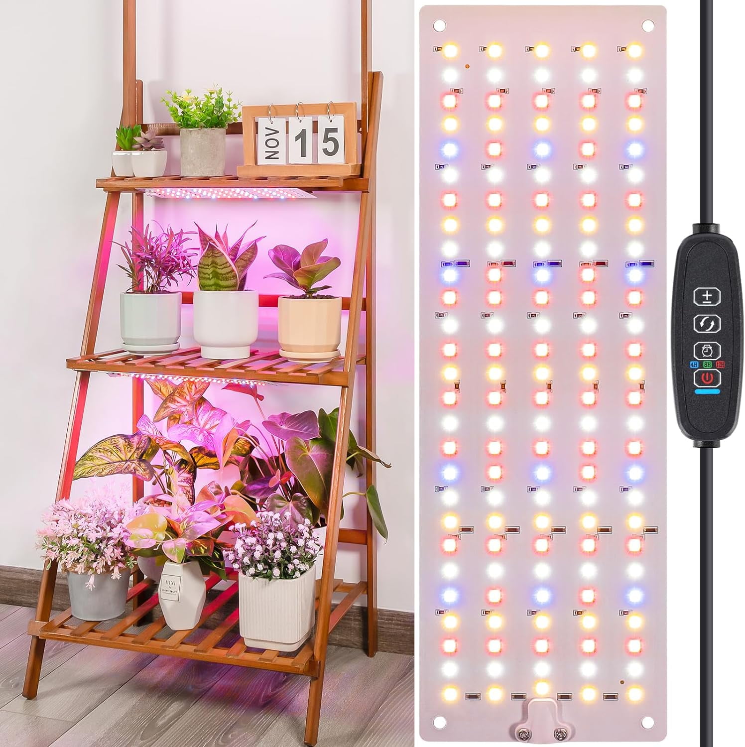 Aoksun Grow Light, Red Blue Spectrum Grow Light with 4/8/12H Timer and ...