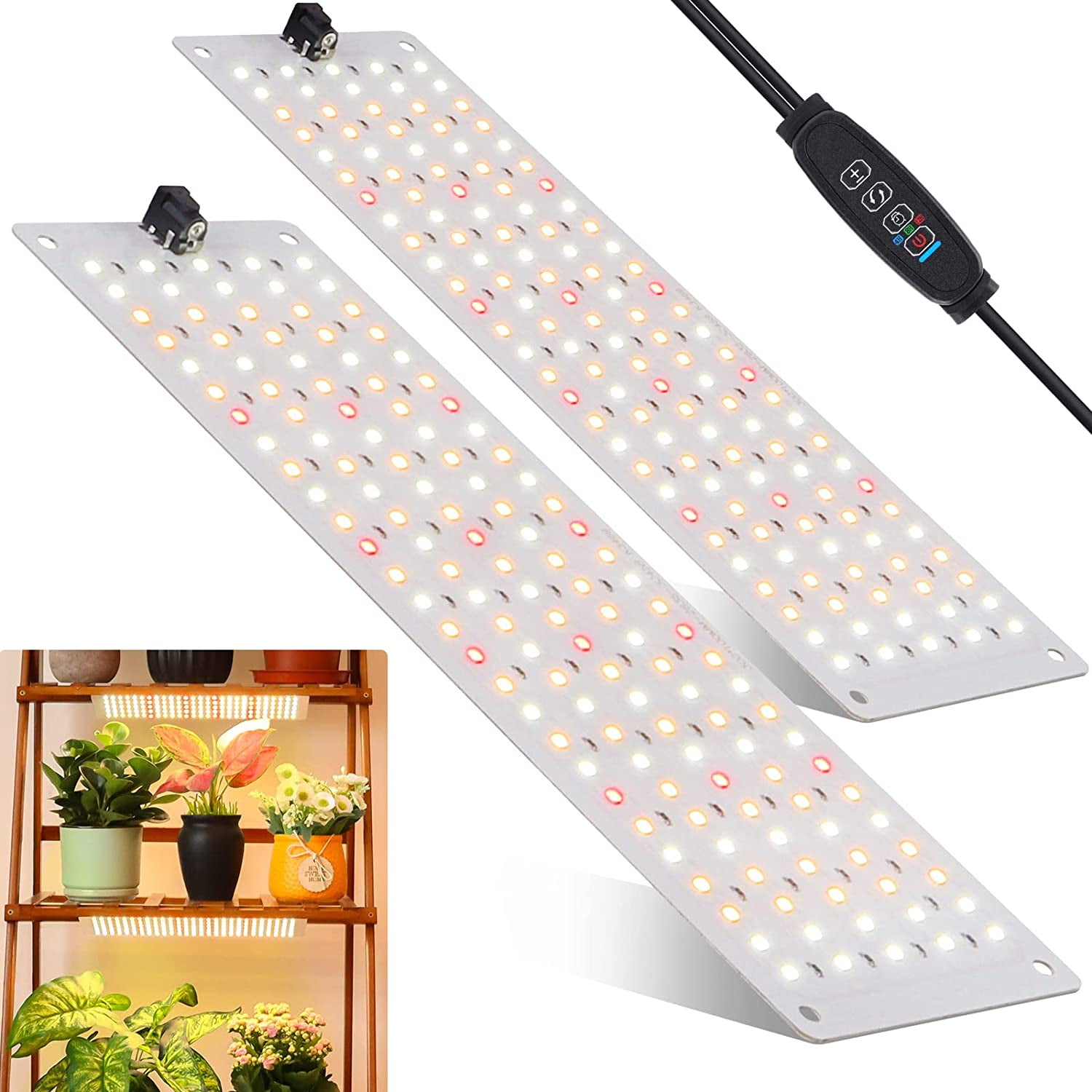 DONGPAI Grow Light Strips Bar for Indoor Plants, Auto ON & Off