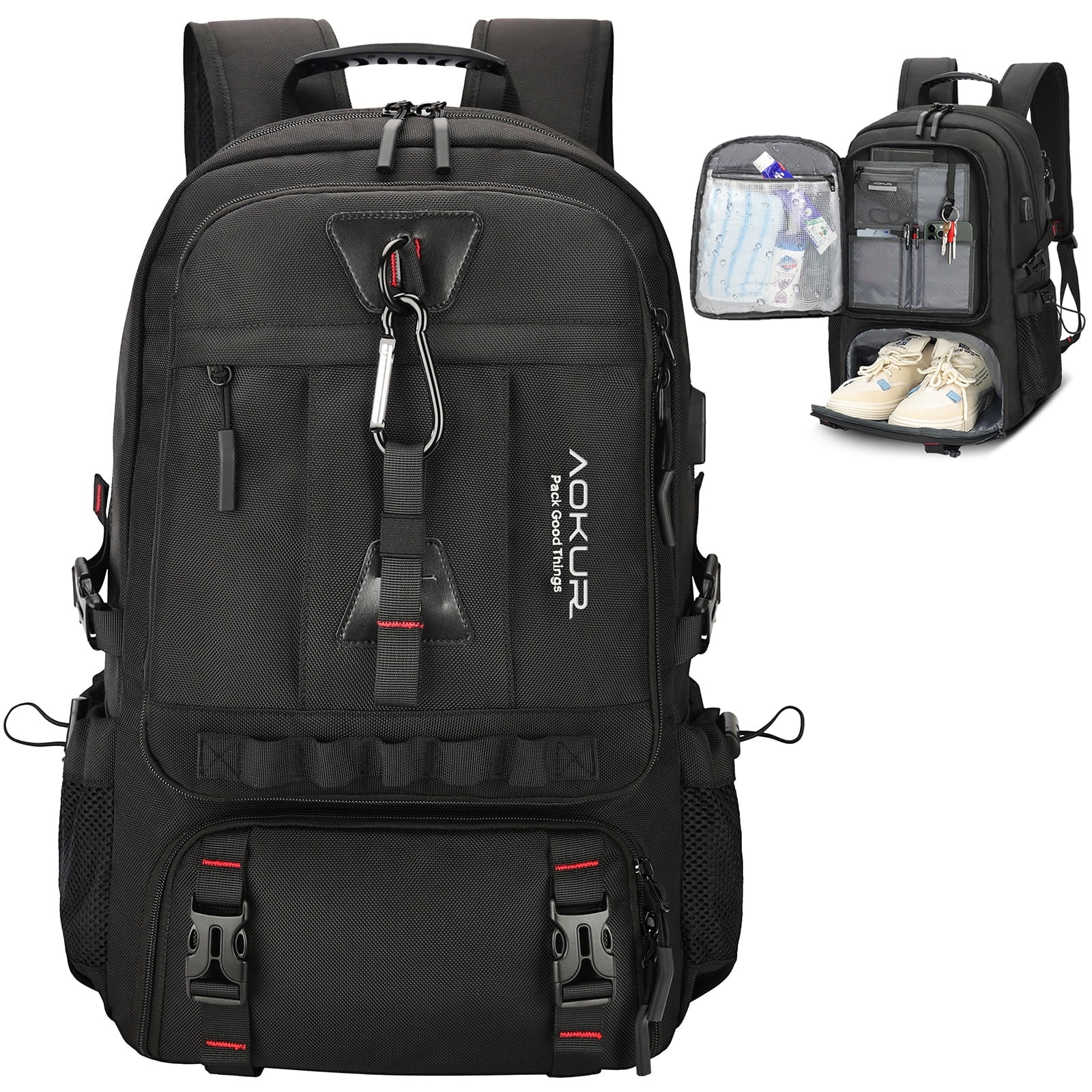 Aokur 55L Expandable Travel Backpack, Unisex 18.4