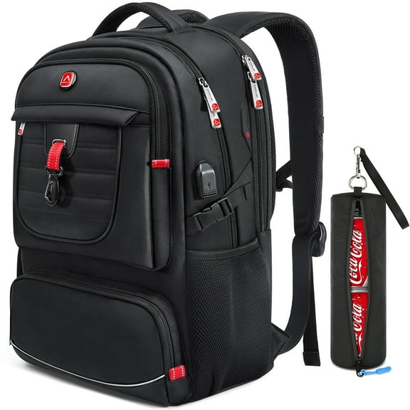 Aokur Travel Laptop Backpack for Men, Business Anti Theft Computer Backpack with USB Charging Port, 17 Inch College School Bookbag TSA Friendly Carry On Backpack, Black