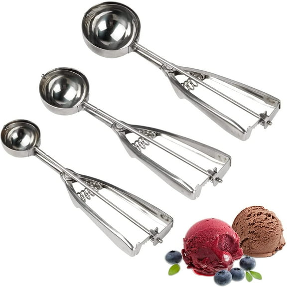 Aoliandatong Cookie Scoop Set of 3 with Trigger Release, High Quality Multifunctional Scoop for Melon, Protein Balls