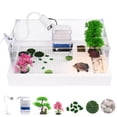 thumbnail image 1 of Aolleteau Turtle Tank Kit (Tank+Light+Filter), Turtle Aquarium, Acrylic Turtle Terrarium with Basking Platform, Bottom Drainage, Multi-Function Areas for Pet Turtle Reptile Habitat(White), 1 of 1