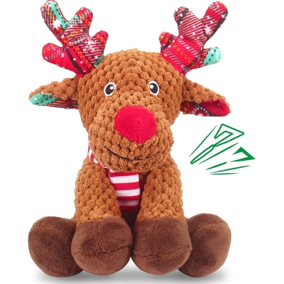Aollywin Christmas Dog Toys, Dog Squeaky Toys with Crinkle Paper, Interactive Plush Puppy Chew Toys, Cute Reindeer Dog Funny Toys, Dog Gifts for Small, Middle Dogs