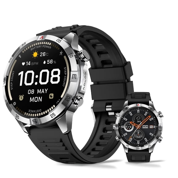 Aolon Sports Smart Watch for Men Women, 1.51" AMOLED Display, IP68 Waterproof,110+ Sports Modes, Various practical software, 60 Days Long Battery (silvery)