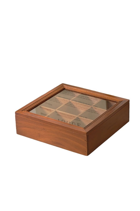 9-Compartment Small Grid Jewelry Storage Display Box, Clear Lid Dustproof Organizer Case