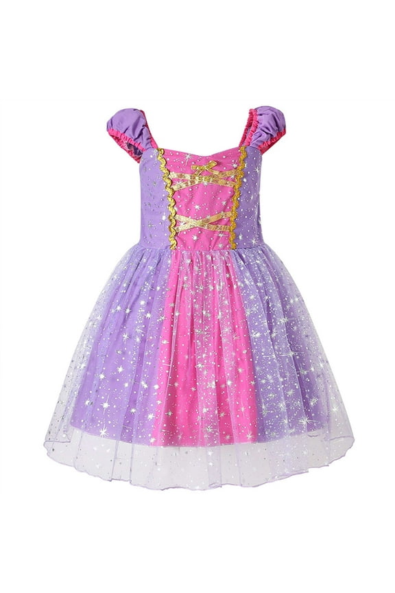 Baby Girls Princess Dress Snowflake Pattern Performance Costume 2T