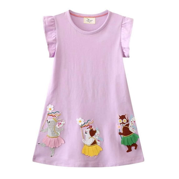 Aolyty Girls Dress Summer Cotton Clothes 6T