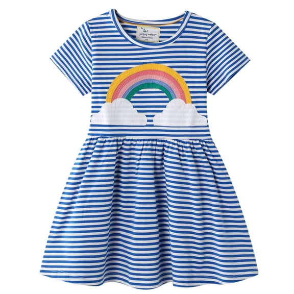 Aolyty Girls Dress Summer Shirt Casual Clothes 7T