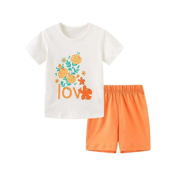 Aolyty Girls Outfits Set T-Shirt Summer Pants 6T