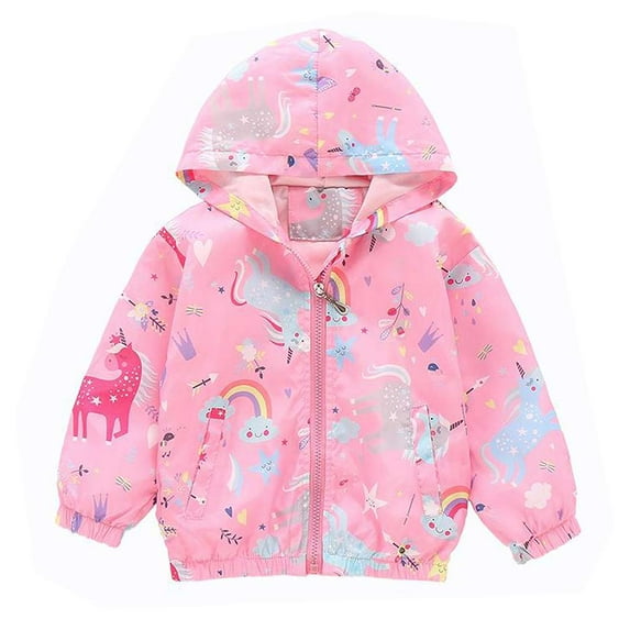 Aolyty Girls Long Jackets Spring Windbreaker Coats 7T
