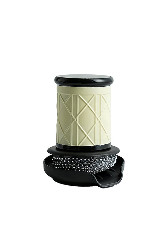 Kitchen Scrubber Brush with Handle, Steel Wool Pot Scrubber, Dish Brush Set with Drip Tray
