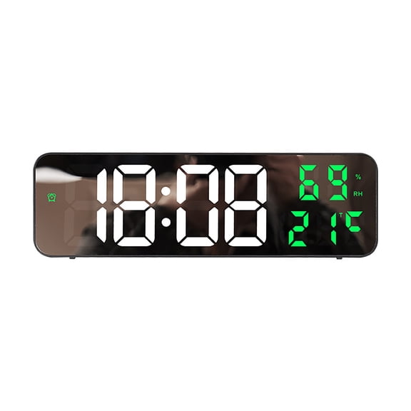 Aolyty LED Digital Wall Clock, Desktop Makeup Mirror with Clock