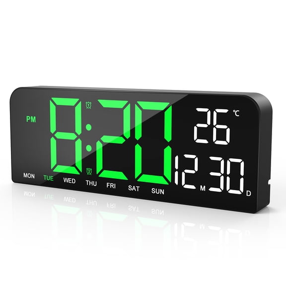 Aolyty LED Digital Wall Clock with Adjustable Brightness