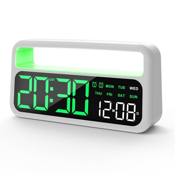 Aolyty LED Multi-Function Digital Alarm Clock, Desktop Clock with 9 Color Ambient Light