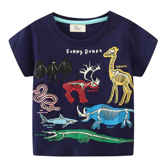 Aolyty Little Boys Dinosaur Top Short Sleeve 4T