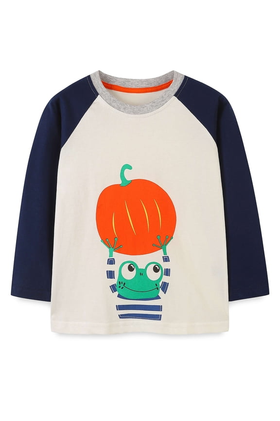 Little Boys Winter Sweatshirts Frog Pumpkin Long Sleeve Tops 7T