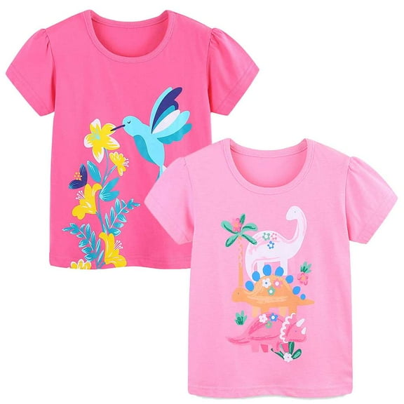 Aolyty Little Girls Summer T-Shirt Set 4T