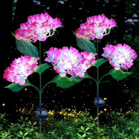 Aolyty Solar Garden Lights Outdoor, Solar Hydrangea Lights IP65 Waterproof LED Flowers Stake Lights for Garden Pathway Patio Backyard Landscape Decorative
