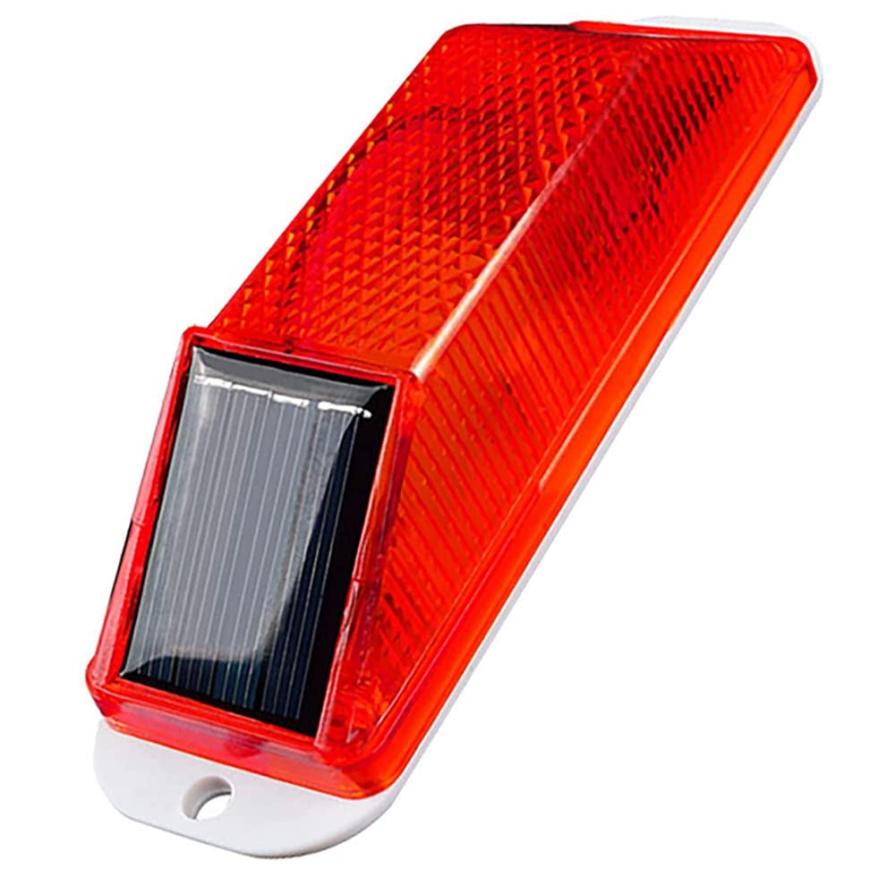 Aolyty LED Lampada Stroboscopica Solare, IP54 Impermeabile, Lampeggiante, Per Barricate Di Edifici, Segnaletica Stradale Di Sicurezza (Rot