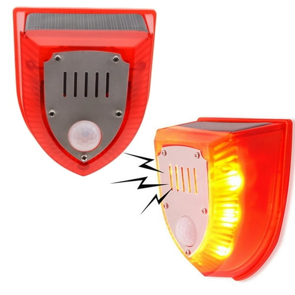 Aolyty Solar Warning Lights 100DB Sound, 3 Working Modes Solar Motion Sensor Strobe Light for Pasture, Farm, Barn 2 Pack