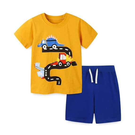 Aolyty Toddler Boys T-Shirts and Shorts Outfit Set 2 Piece 2T
