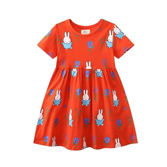 Aolyty Toddler Girls Summer Dress Short Sleeve 2T