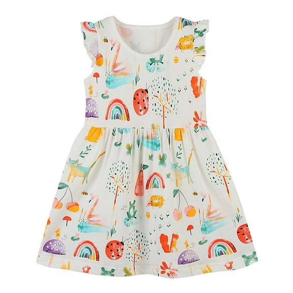 Aolyty Little Girls Cotton Summer Dress 4T