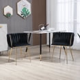 thumbnail image 1 of AomDwell Velvet Dining Chairs Set of 2, Accent Side Chairs with Gold Metal Legs Black, 1 of 9