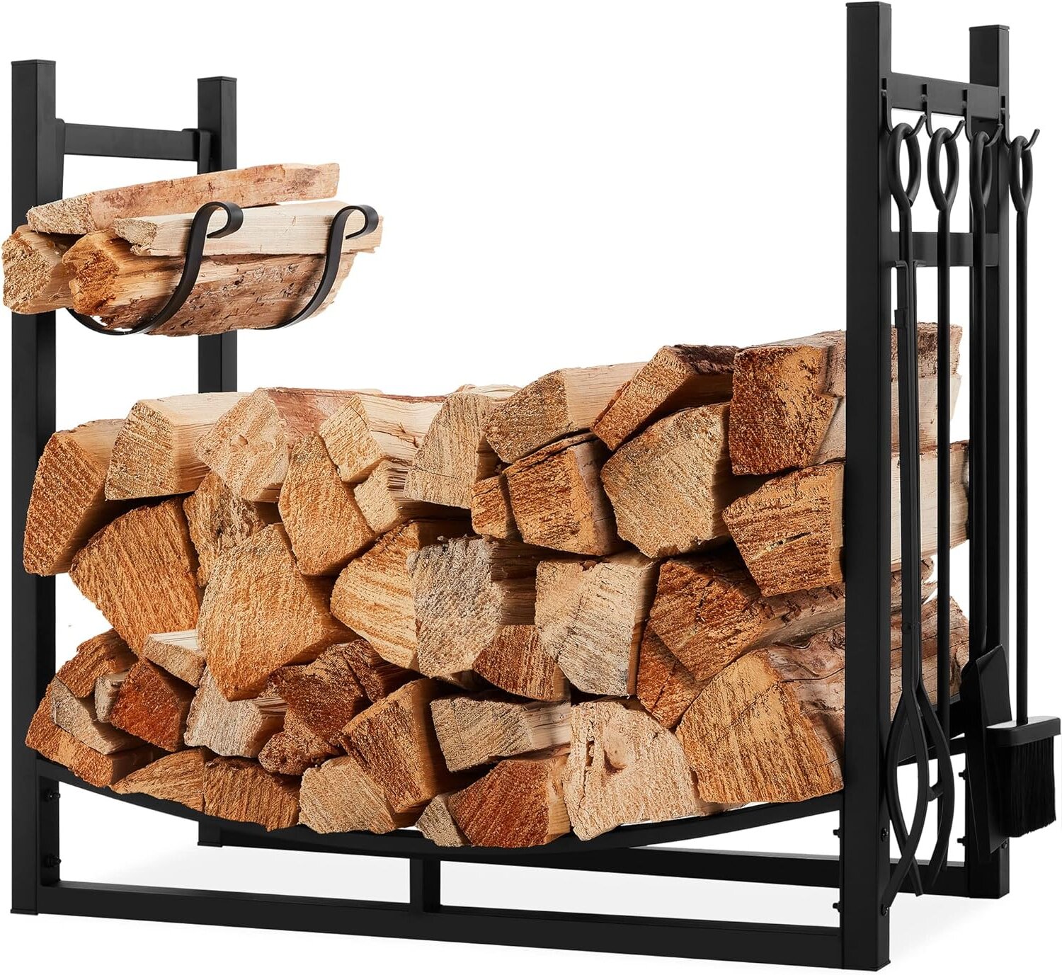 Aomedeelf Firewood Rack, 33 inch Fire Wood Holder with Fire Pit Tool