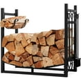 Aomedeelf Firewood Rack, 33 inch Fire Wood Holder with Fire Pit Tool