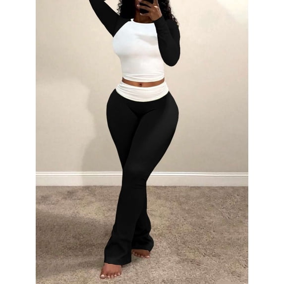 Aomice Lounge Sets For Women 2 Piece Outfits Fall Comfy Tracksuits-Black-2XL