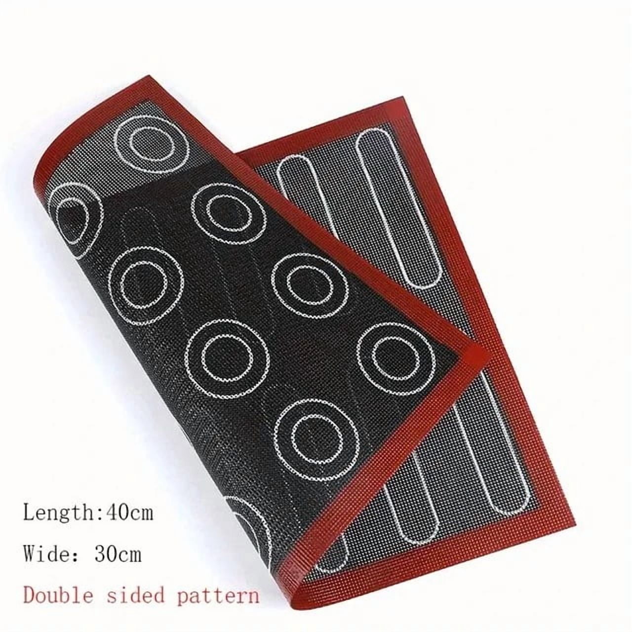 Aomily Silicone 30x40cm Two Sided In One Printing Macaroon Puff Baking Mat Non Stick Pastry Oven Cake Perforated Sheet Liner Mat