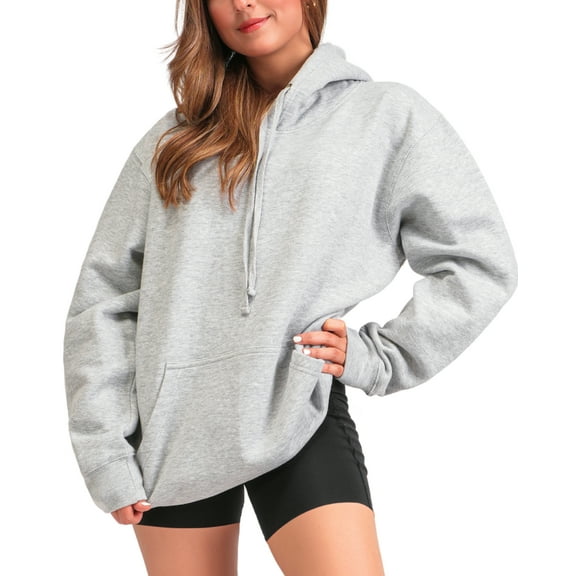 Aon Apparel Women's Grey Hoodie - Breathable Cotton Blend, Comfy Pullover with Pockets, Perfect Looking Stylish Fit Gray Hoodie Women (Heather Grey 2XL)