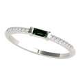 thumbnail image 1 of Aone 0.3 Carat Emerald 4x2 ( Bugget ) Gemstone Synthetic and Diamonds Wedding & Engagement White Gold Ring for Women, 1 of 5