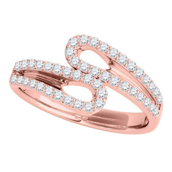 Aone 0.35 Carat Natural Diamond Wedding & Engagement Rose Gold Ring for Women