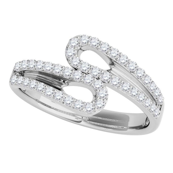 Aone 0.35 Carat Natural Diamond Wedding & Engagement White Gold Ring for Women