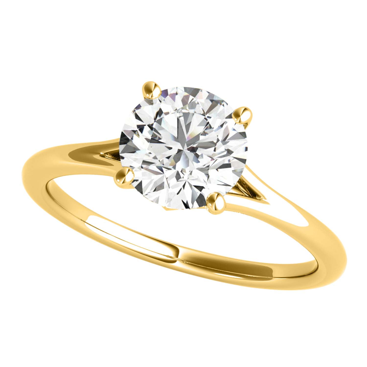 Aone 0.4 Carat Lab Grown Diamond Wedding Engagement Yellow Gold