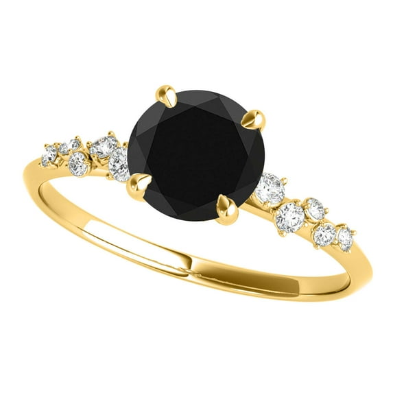Aonejewelry 1.12 Carat Lab Grown Diamond Wedding & Engagement Yellow Gold Ring for Women, Gifts for Her