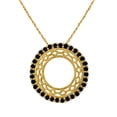 thumbnail image 1 of Aone Jewelry 0.50 Carat Natural Black Diamond Tribal Round-Shape Design Pendant Necklace For Woman Crafted In 10k Rose White and Yellow Gold With 18 Gold Plated Over 925 Sterling Silver Box Chain, 1 of 4