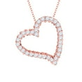 thumbnail image 1 of Aone Jewelry 0.75 Carat Round Natural Diamond ( H-I / I1-I2 ) 14K Rose/ White/ Yellow Gold Heart Shape Pendant Necklace With 18 Gold Plated 925 Sterling Silver Box Chain, 1 of 4