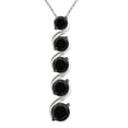 thumbnail image 1 of Aone Jewelry 1.00 Carat Natural Black Diamond Five Stone Spiral Design Pendant Necklace For Woman Crafted In 14k Rose White and Yellow Gold With 18 Gold Plated Over 925 Sterling Silver Box Chain, 1 of 6