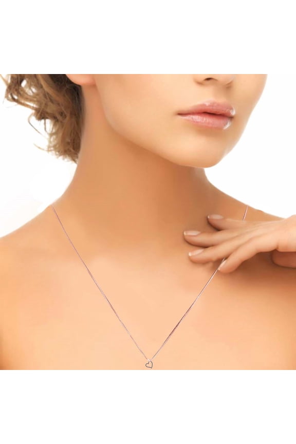 Aone Jewelry 1.00 Carat Natural Black Diamond Heart Shape Pendant Necklace In 14K Solid Rose, White & Yellow Gold With 18 925 Sterling Silver Box Chain Over The Gold